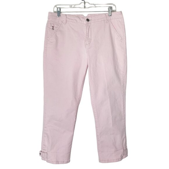 Levi’s Strauss Signature Pink Cropped Denim Pants Buckle Detail Women’s Size 10 - Picture 1 of 12